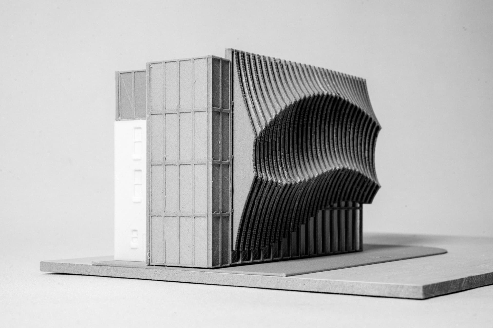 Parametric Facade — Ribbed parametric facade study exploring computational design and physical form